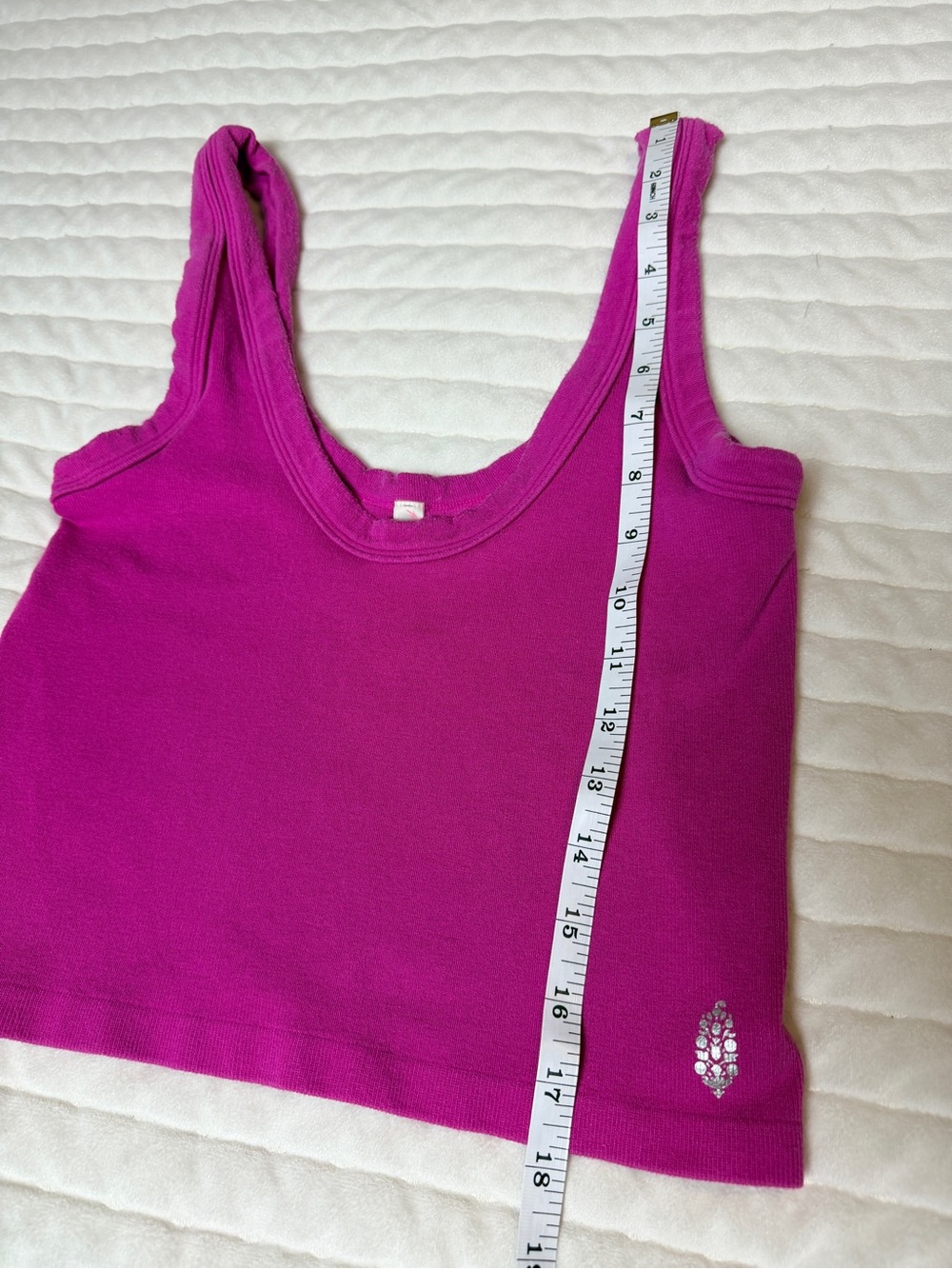 FP Movement by Free People Bright Magenta Scoop Neck Ribbed Crop Tank - M/L - Picture 6 of 9